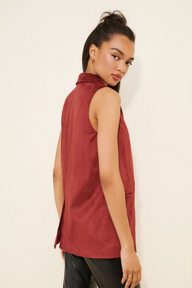 Hutch Longline Faux Suede Vest #1