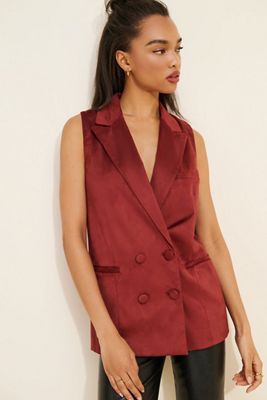 Hutch Longline Faux Suede Vest