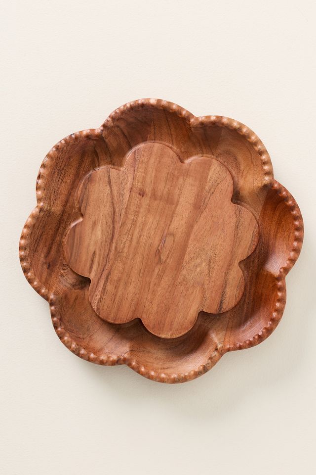 Etu Home Vintage English Scalloped Bread Board #1