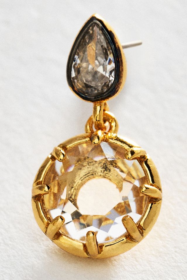 By Anthropologie Double Crystal Drop Earrings #1