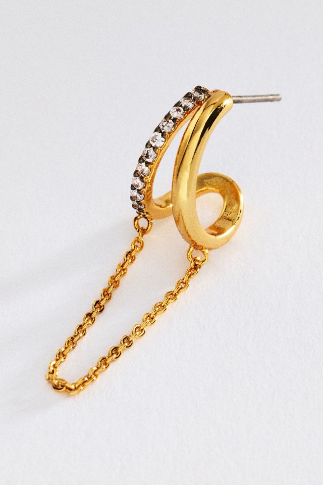 By Anthropologie Two Tone Drip Hoop Earrings #1