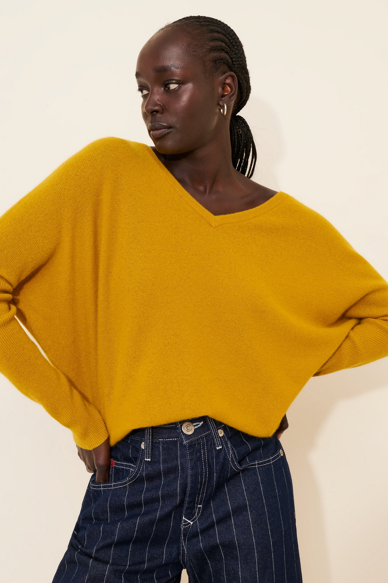 The Charley Cashmere Relaxed V-Neck Sweater