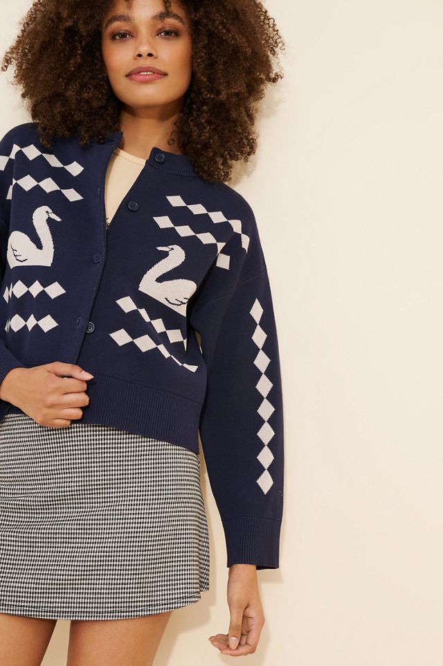 The Tiny Big Sister Swans Jacquard Cardigan #2