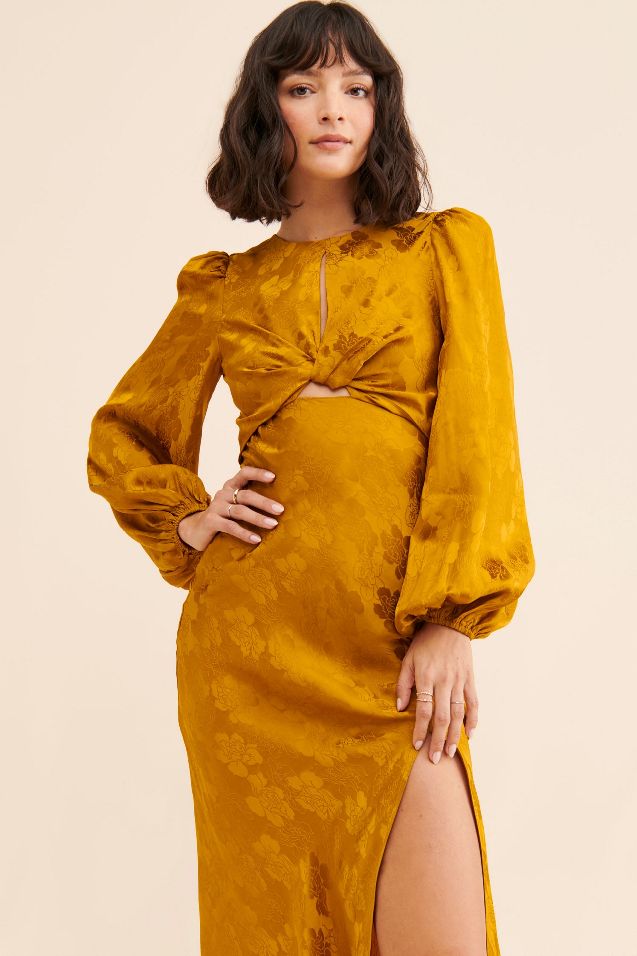 ASTR the Label Suzy Jacquard Midi Dress