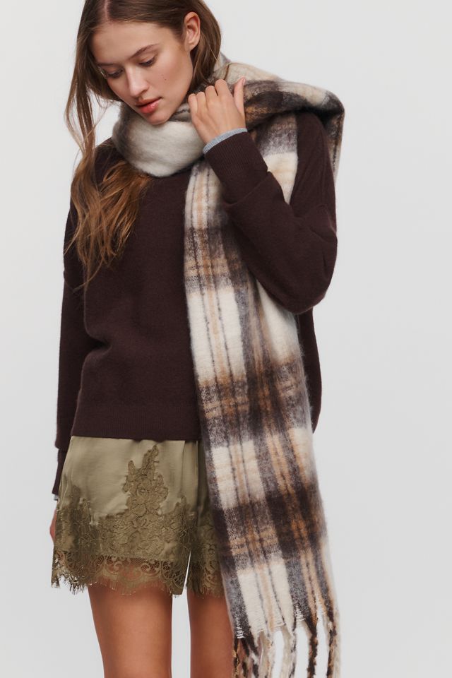 By Anthropologie Brushed Plaid Scarf #2