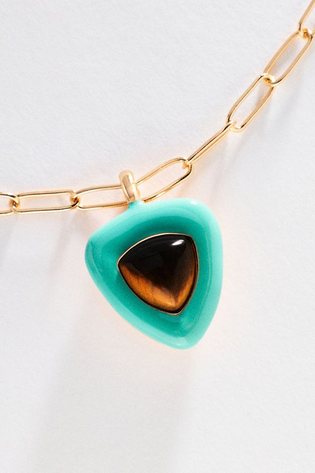 By Anthropologie Enamel Pendant Necklace #1