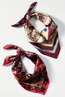 By Anthropologie Satin Hair Scarves, Set of 2