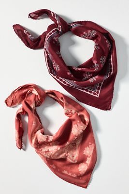 By Anthropologie Satin Hair Scarves, Set of 2