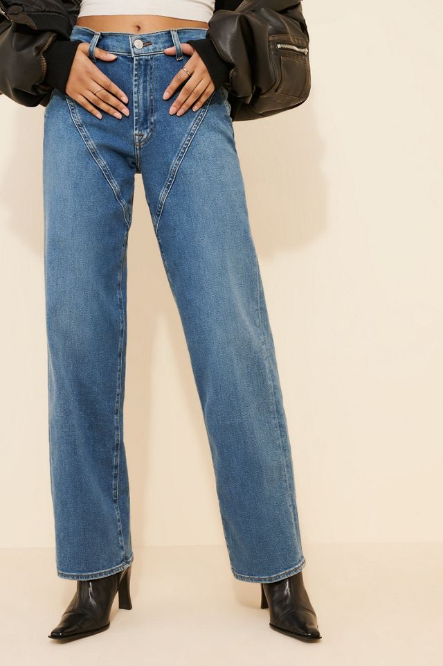 7 For All Mankind Stovepipe High Rise Straight Jeans #3