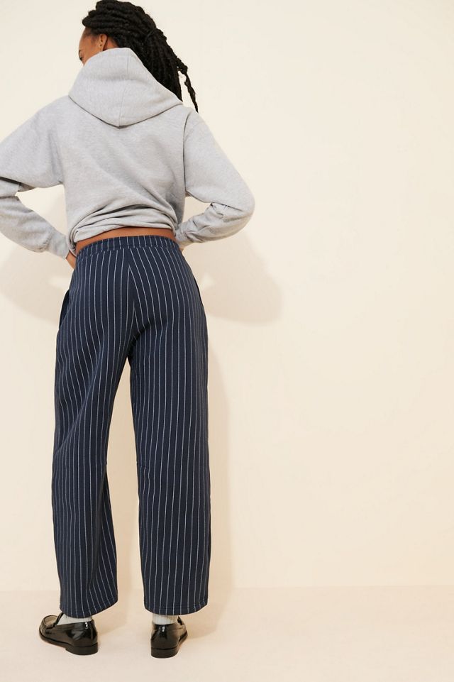 Never Fully Dressed Pinstripe Barrel Leg Knit Pants #1