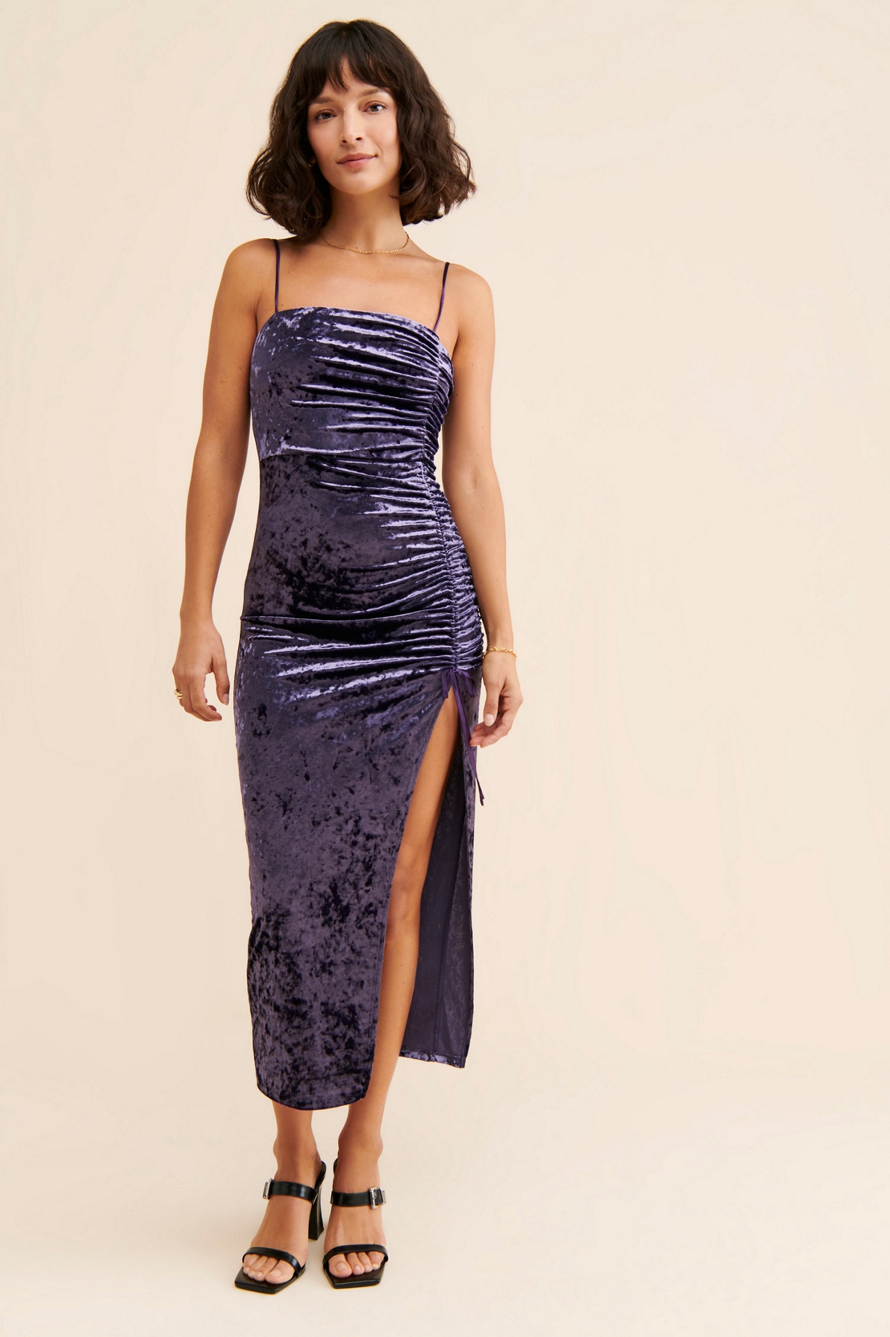 Saylor Gardenia Velvet Dress