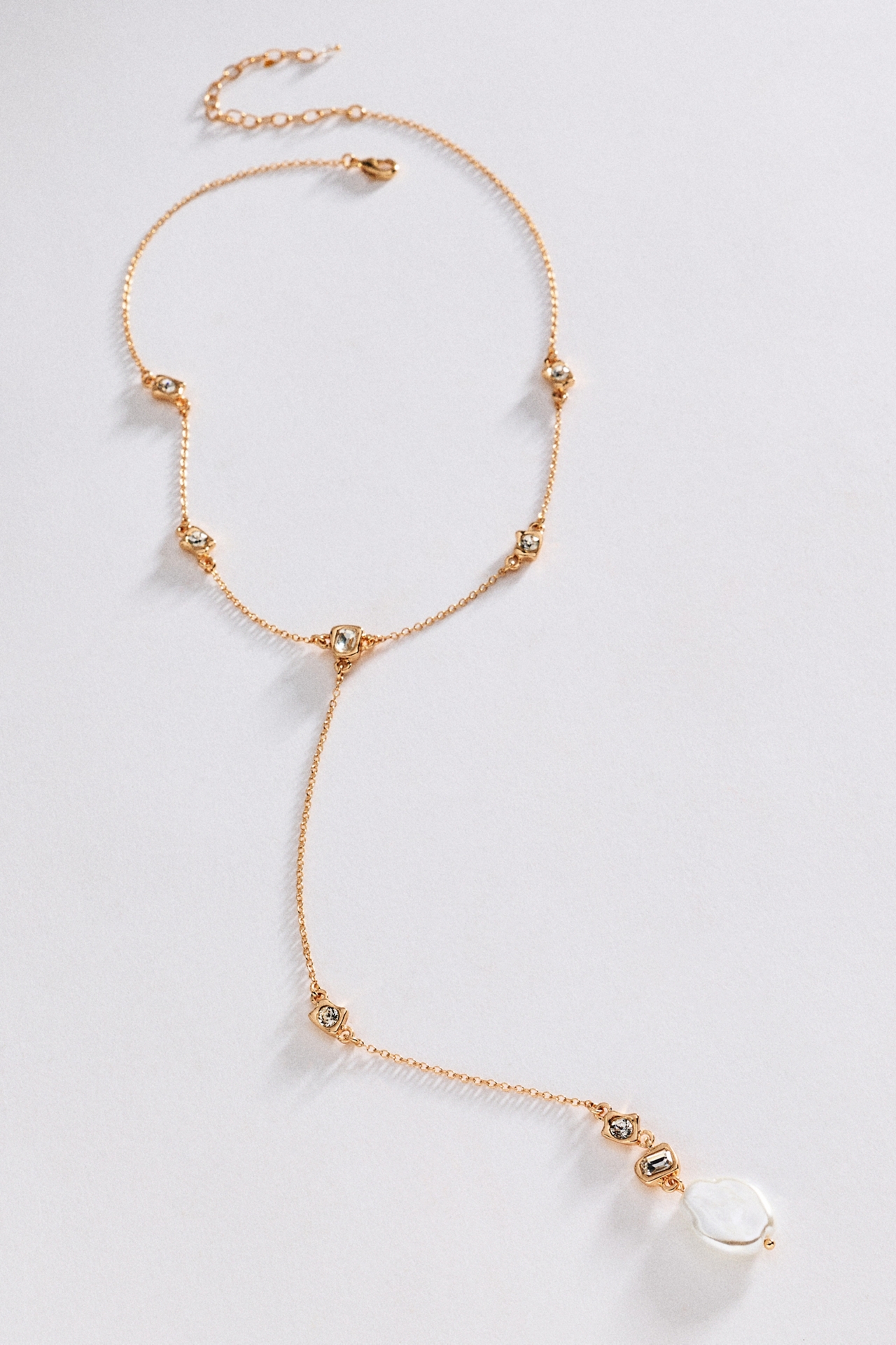 By Anthropologie Pearl Lariat Necklace