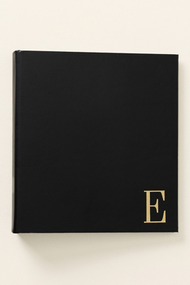 Graphic Image Monogram Leather-bound Photo Album In Black
