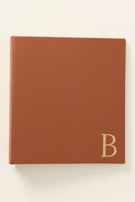 Graphic Image Monogram Leather-bound Photo Album In Brown