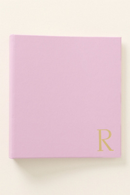 Graphic Image Monogram Leather-bound Photo Album In Pink
