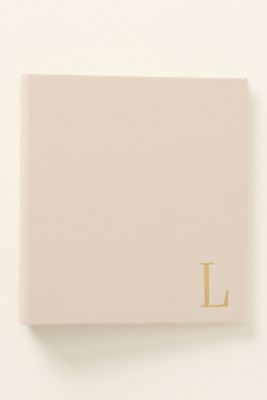Graphic Image Monogram Leather-bound Photo Album In Neutral