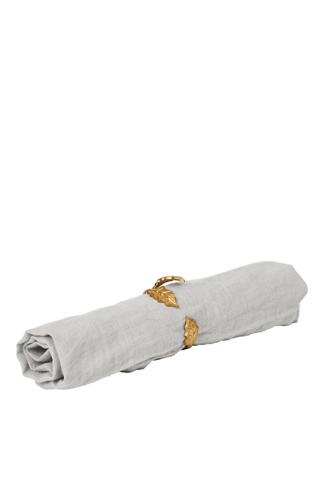 Ferm Living Holly Leaf Brass Napkin Rings, Set of 4 #1