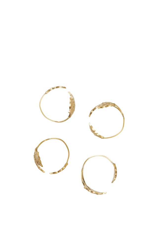 Ferm Living Holly Leaf Brass Napkin Rings, Set of 4 #2