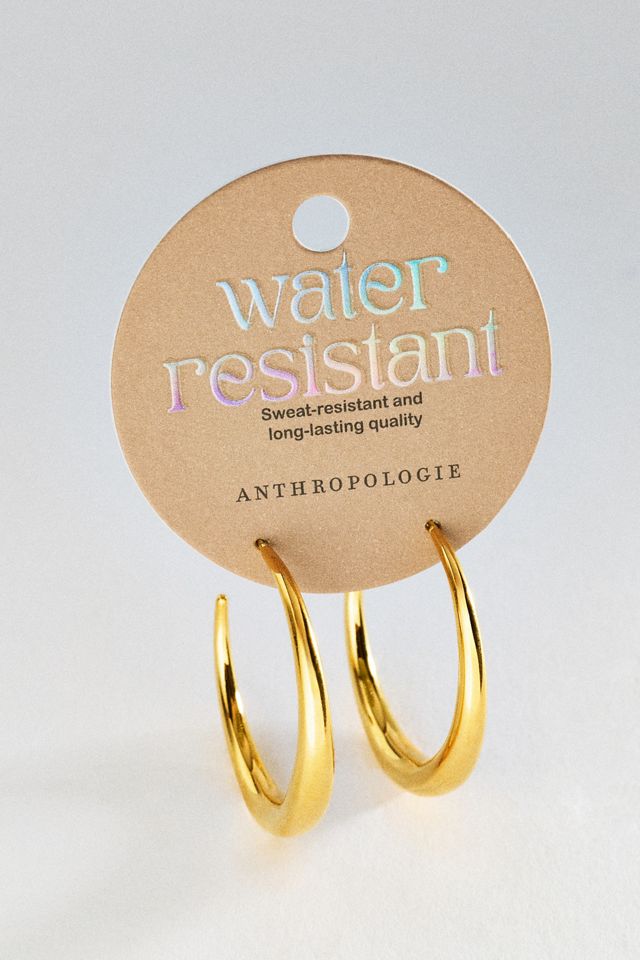 By Anthropologie Water Resistant Tapered Hoop Earrings #2