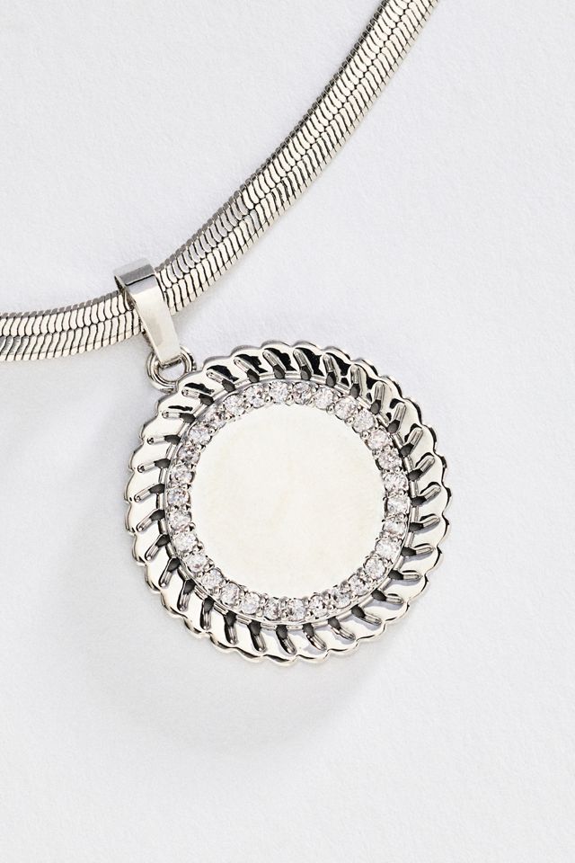 By Anthropologie Medallion Herringbone Necklace #1