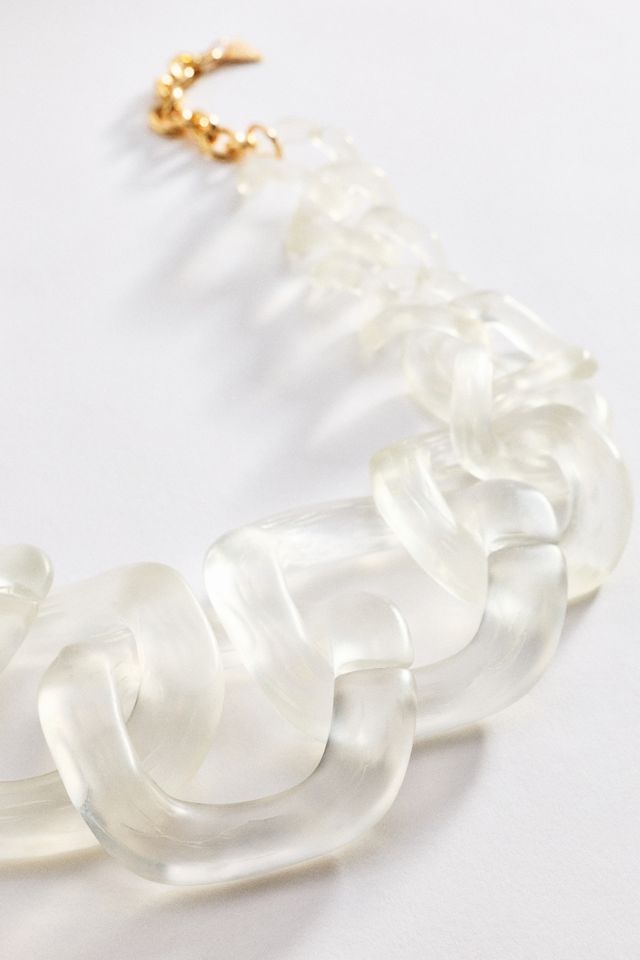 By Anthropologie Resin Chain Link Necklace #1