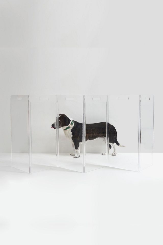 Hiddin Clear Freestanding Gate Zigzag Dog Panel #2