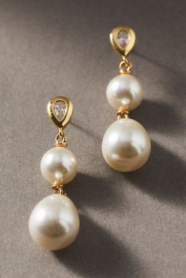 A.B. Ellie Crystal & Pearl Drop Earrings