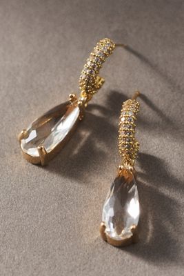 A. B. Ellie Pavé Hoop Crystal Drop Earrings