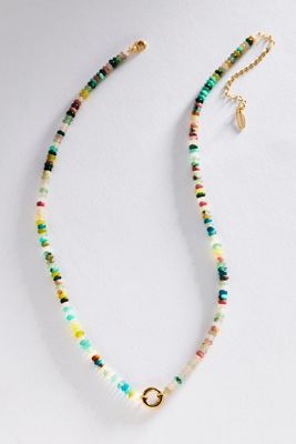By Anthropologie Beaded Circle Pendant Necklace