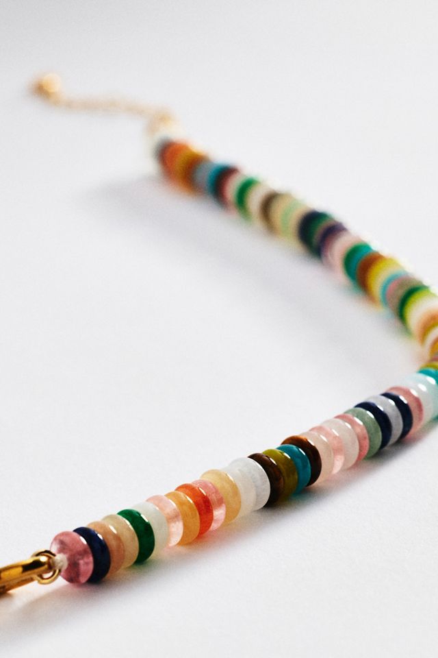 By Anthropologie Rainbow Beaded Necklace #1