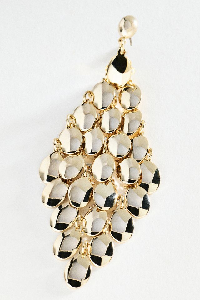 By Anthropologie Chainmail Chandelier Earrings #1