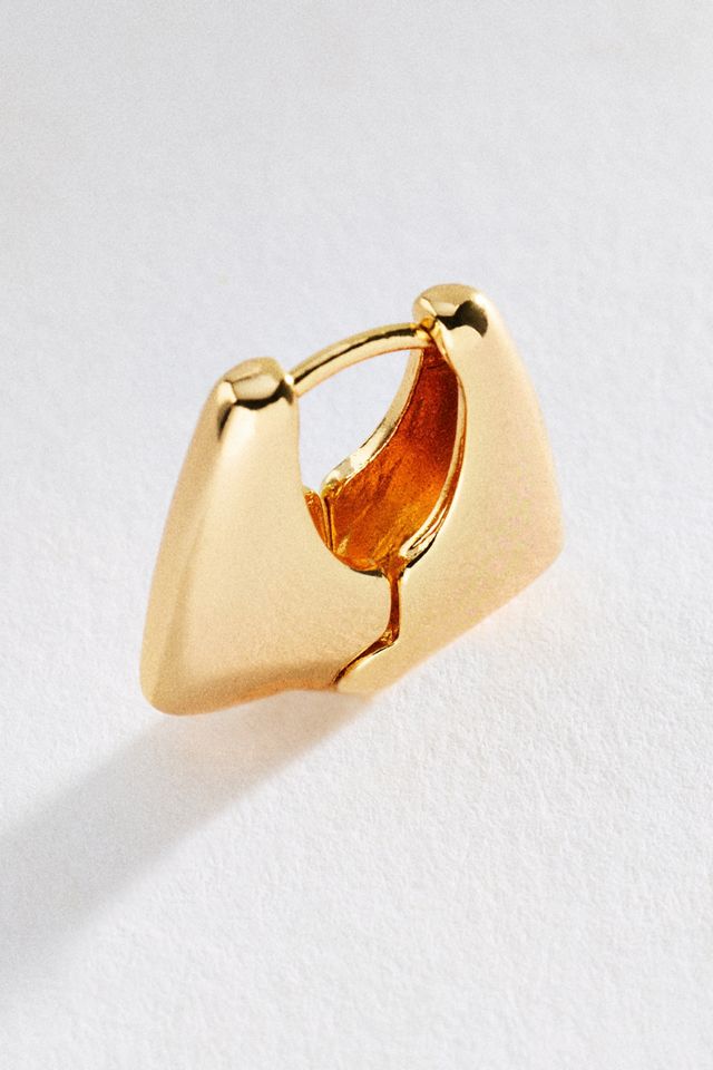 By Anthropologie Square Flat Huggie Hoop Earrings #3