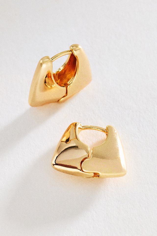 By Anthropologie Square Flat Huggie Hoop Earrings #2