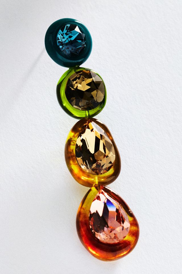 By Anthropologie Multicolor Gem Drop Earrings #1