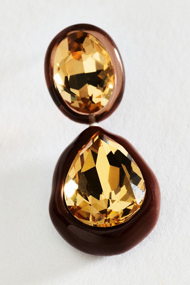By Anthropologie Jelly Two Stone Drop Earrings #1