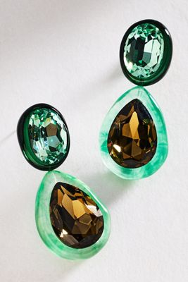 By Anthropologie Jelly Two Stone Drop Earrings