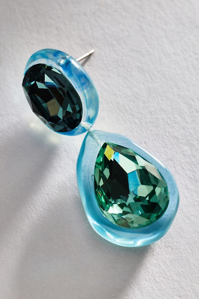 By Anthropologie Jelly Two Stone Drop Earrings #1
