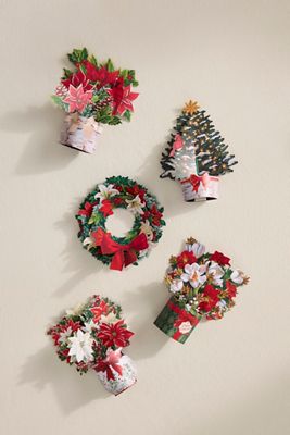 Winter Floral Magnets, Set of 5