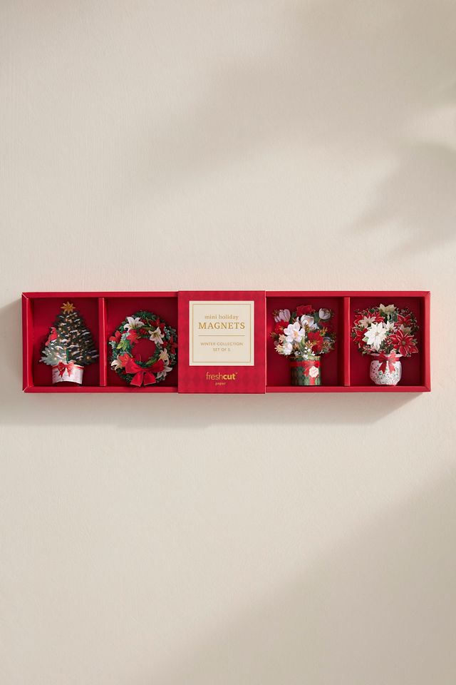 Winter Floral Magnets, Set of 5 #1