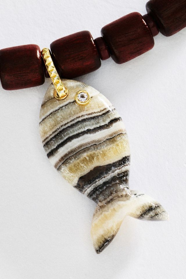 Hannah B. Driftwood Fish Necklace #1