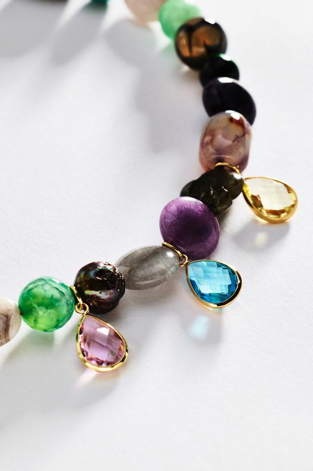 Hannah B. Rainbow Gemstone Necklace #1
