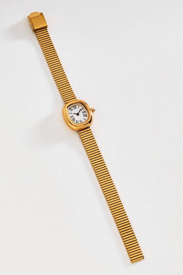 By Anthropologie Ribbed Metal Watch #1
