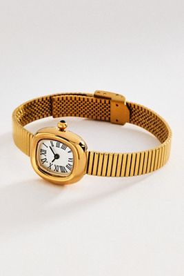 By Anthropologie Ribbed Metal Watch