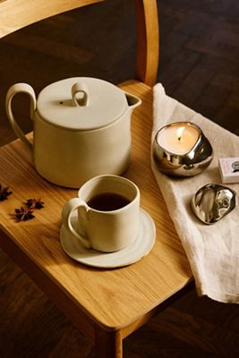 Ferm Living Flow Stoneware Mug With Saucer