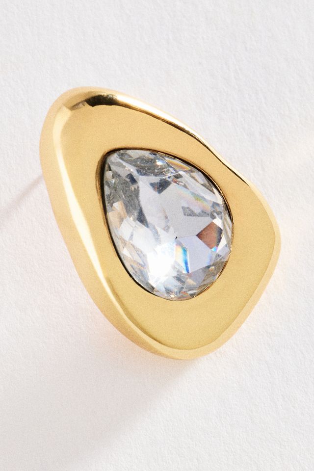 By Anthropologie Bezel Gem Post Earrings #3