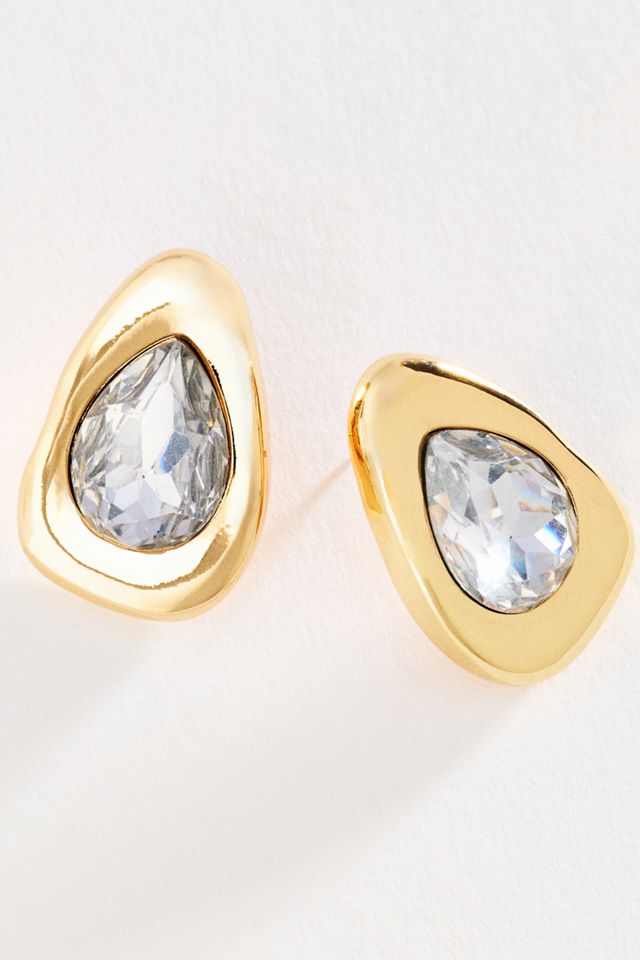 By Anthropologie Bezel Gem Post Earrings #2