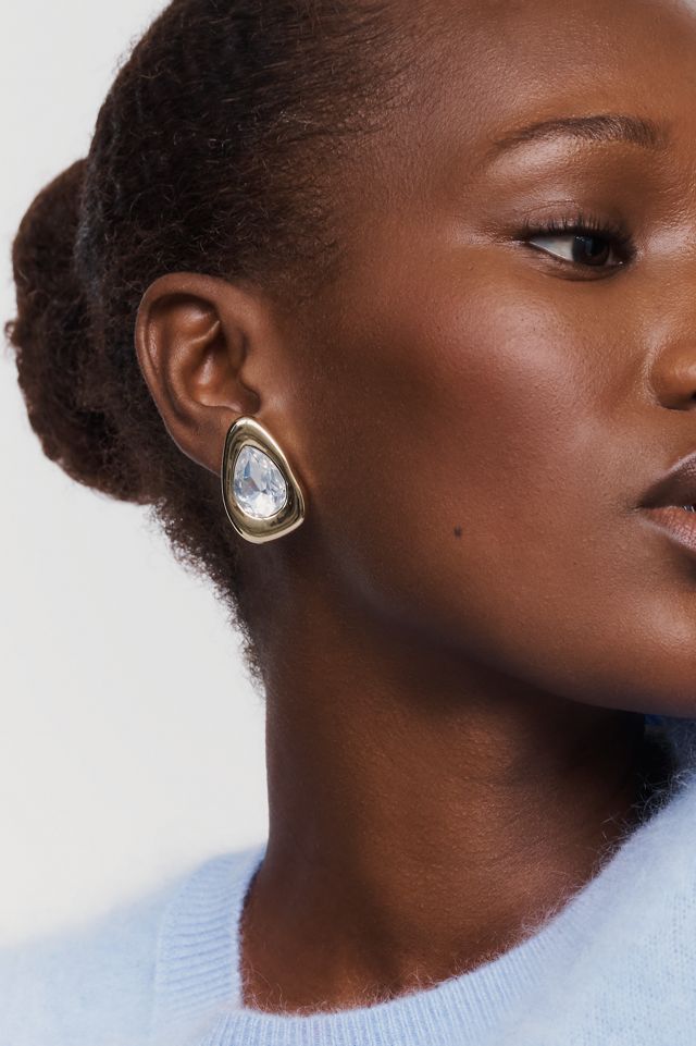 By Anthropologie Bezel Gem Post Earrings #1