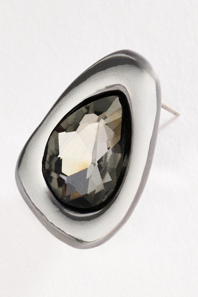 By Anthropologie Bezel Gem Post Earrings #1