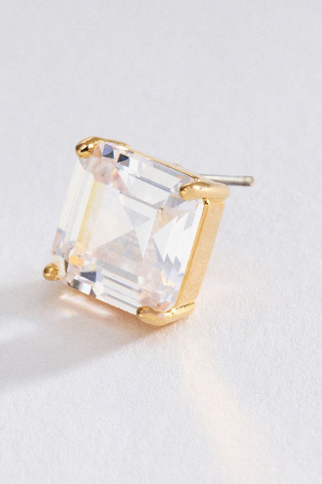 By Anthropologie Princess Cut Crystal Post Earrings #1