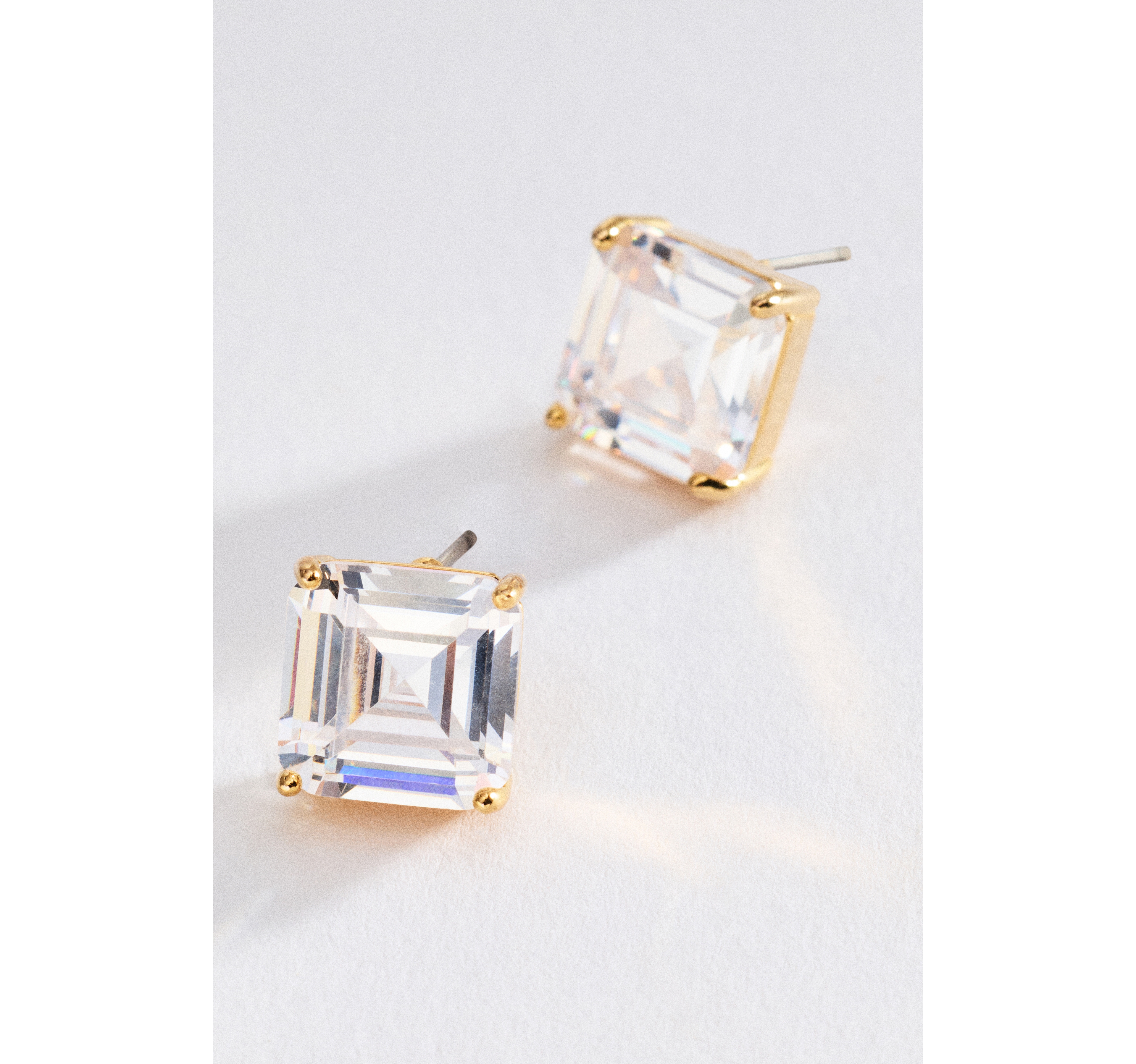 By Anthropologie Princess Cut Crystal Post Earrings